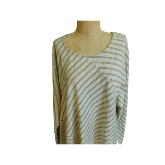 Soft Surroundings Size 1X Plus Size Striped Tunic Knit Long Sleeve Top - Picture 3 of 3